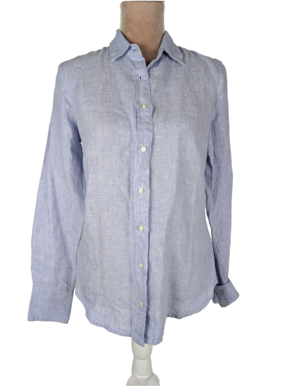 NWT J.Crew Baird McNutt Sz 2 Slim Irish Linen Shirt Top Blouse French Blue
